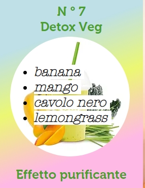 DETOX VEG NR 7 ( BANANA-CAVOLO NERO-MANGO-LEMONGRASS ) 15 X 150 GR